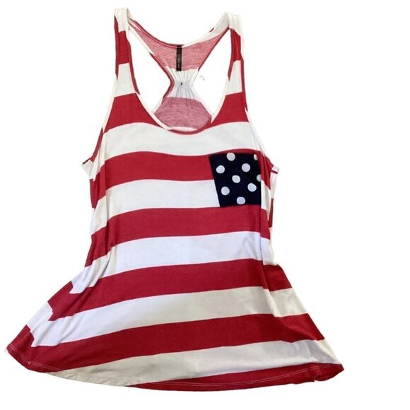 Mon Ami Patriotic Tank Top Sz M #71L - Picture 2 of 7